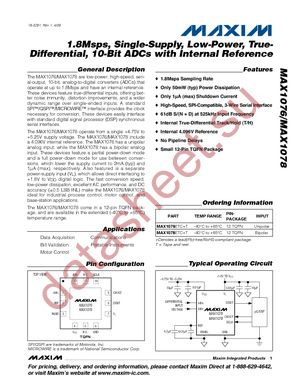 MAX1078ETC+T datasheet  